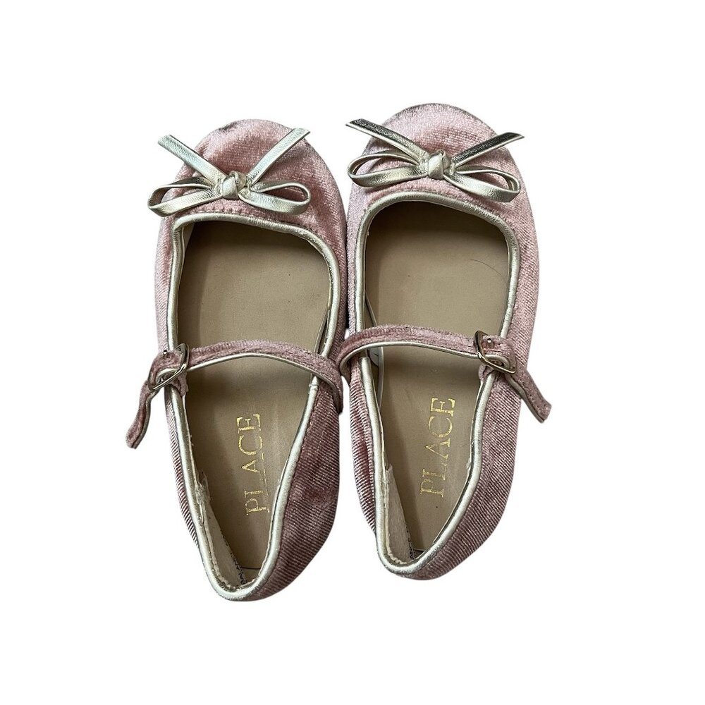 The Children's Place Pink Mary Jane Flat Kids Shoes with Bow Toddler Girls Sz 5